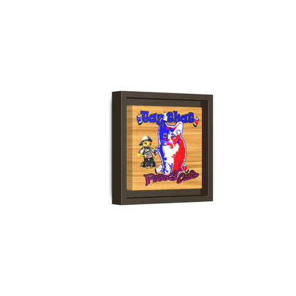 tag that - framed canvas art (butterscotch wood finish)