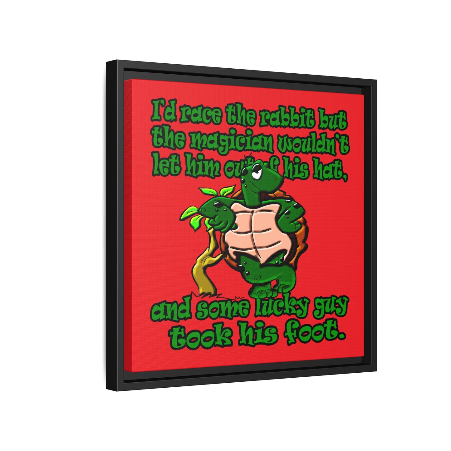turtle race - framed canvas art (red)