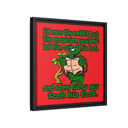 turtle race - framed canvas art (red)