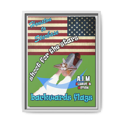shoot for the stars - framed canvas art (green)