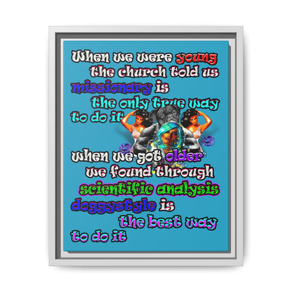 doggystyle - framed canvas art (turquoise)