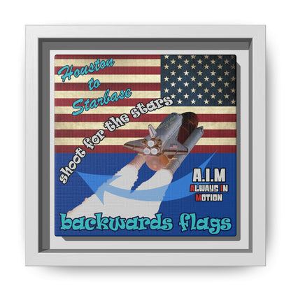 shoot for the stars - framed canvas art (dark blue)