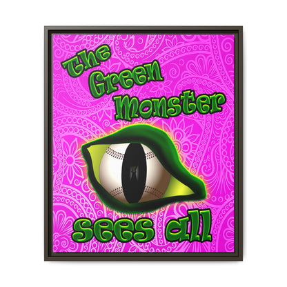 green monster - framed canvas art (pink swirl)