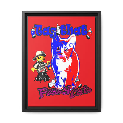 tag that - framed canvas art (red)