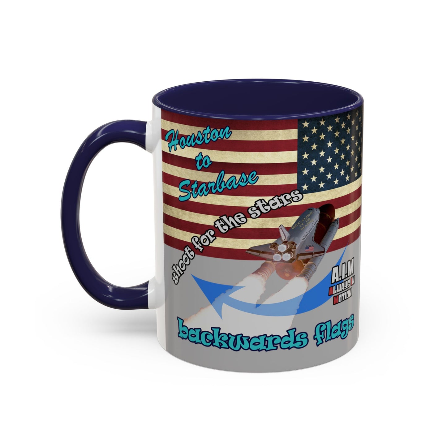 shoot for the stars - Accent Mug (light grey)