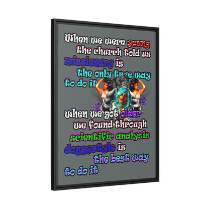 doggystyle - framed canvas art (dark grey)