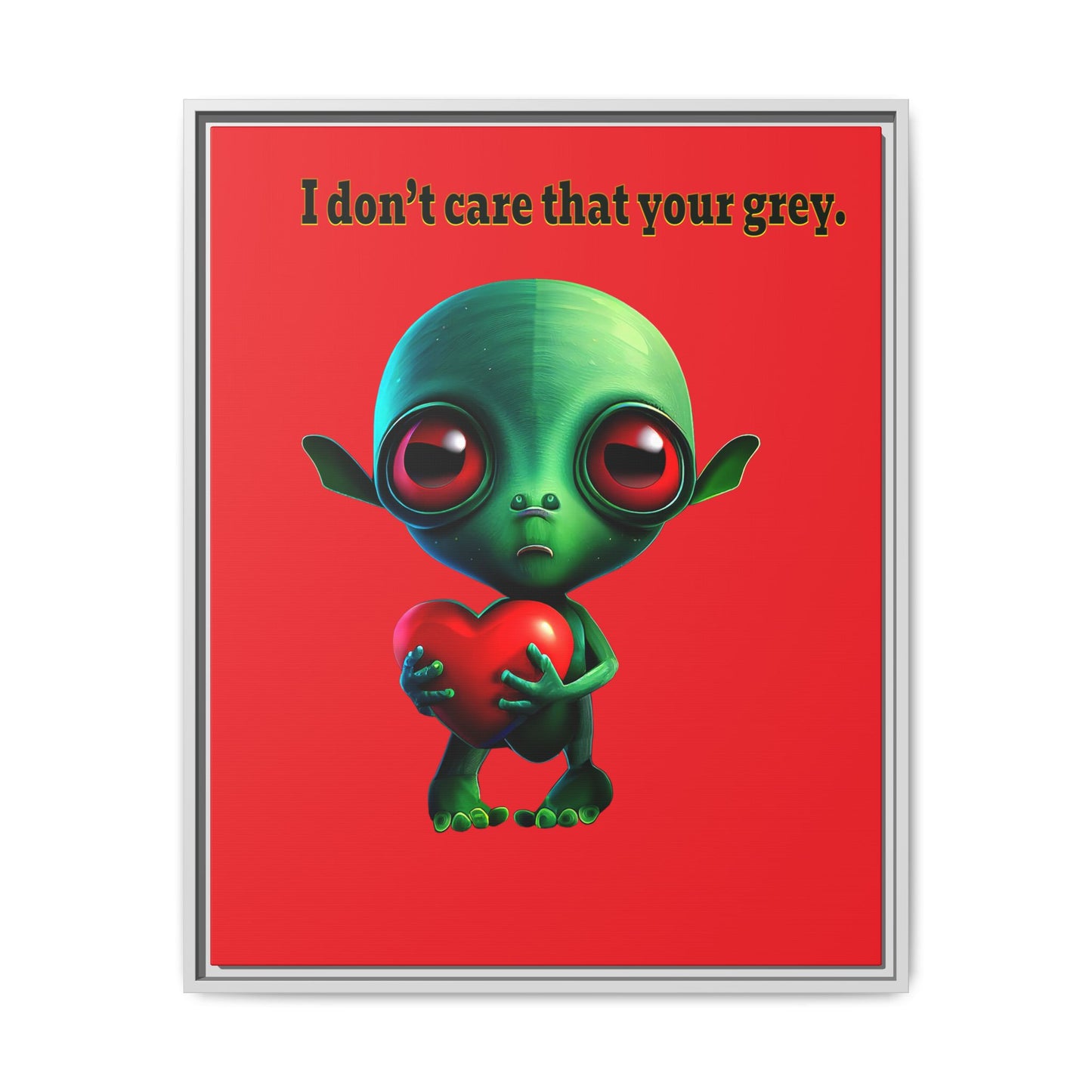 I don't care that your grey - framed canvas art (red)