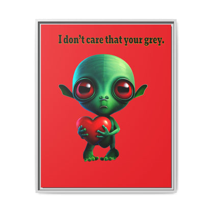 I don't care that your grey - framed canvas art (red)