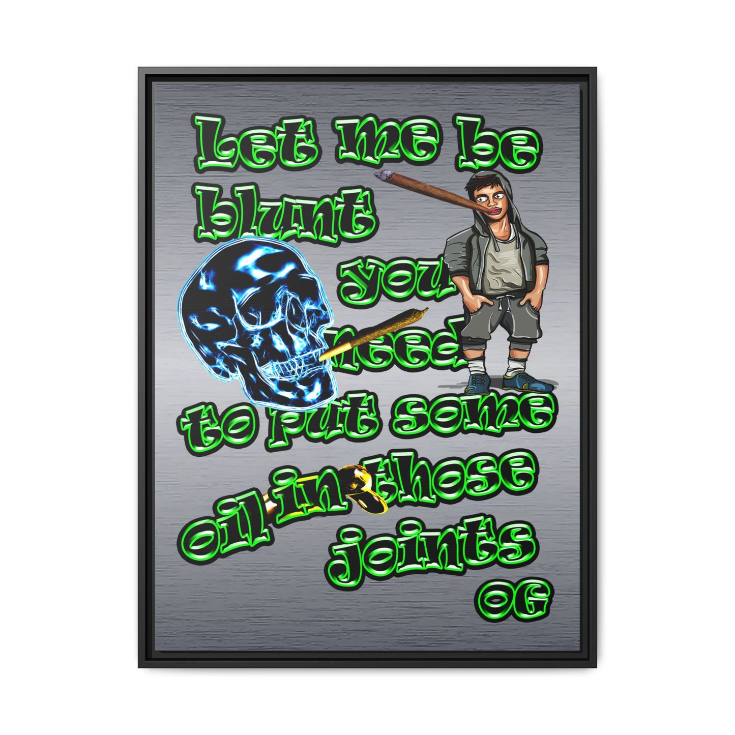 og - framed canvas art (brushed nickel)