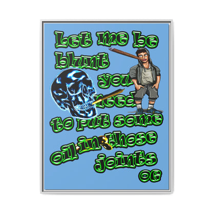 og - framed canvas art (light blue)