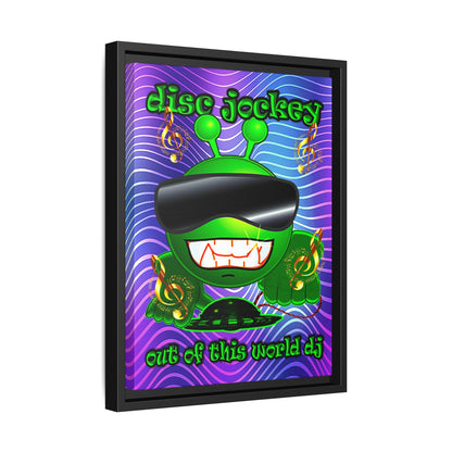 disc jockey - framed canvas art (purple wave)