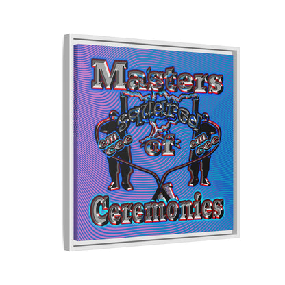 em cee squared - framed canvas art (light blue-purple wave)