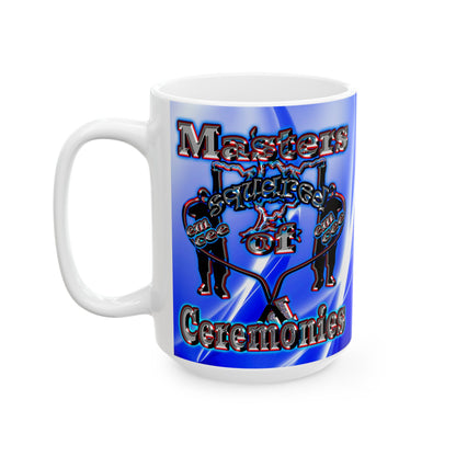 em cee squared - White Mug (blue-white wave)