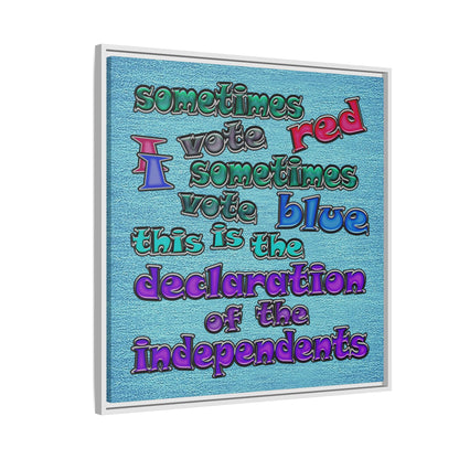 declaration of the independents - framed canvas art (faded blue)