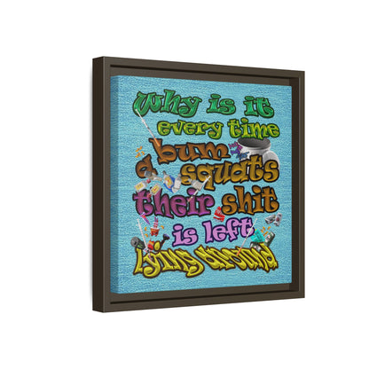 the bum's shit - framed canvas art (faded blue)