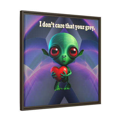 I don't care that your grey - framed canvas art (grey-pink wave)