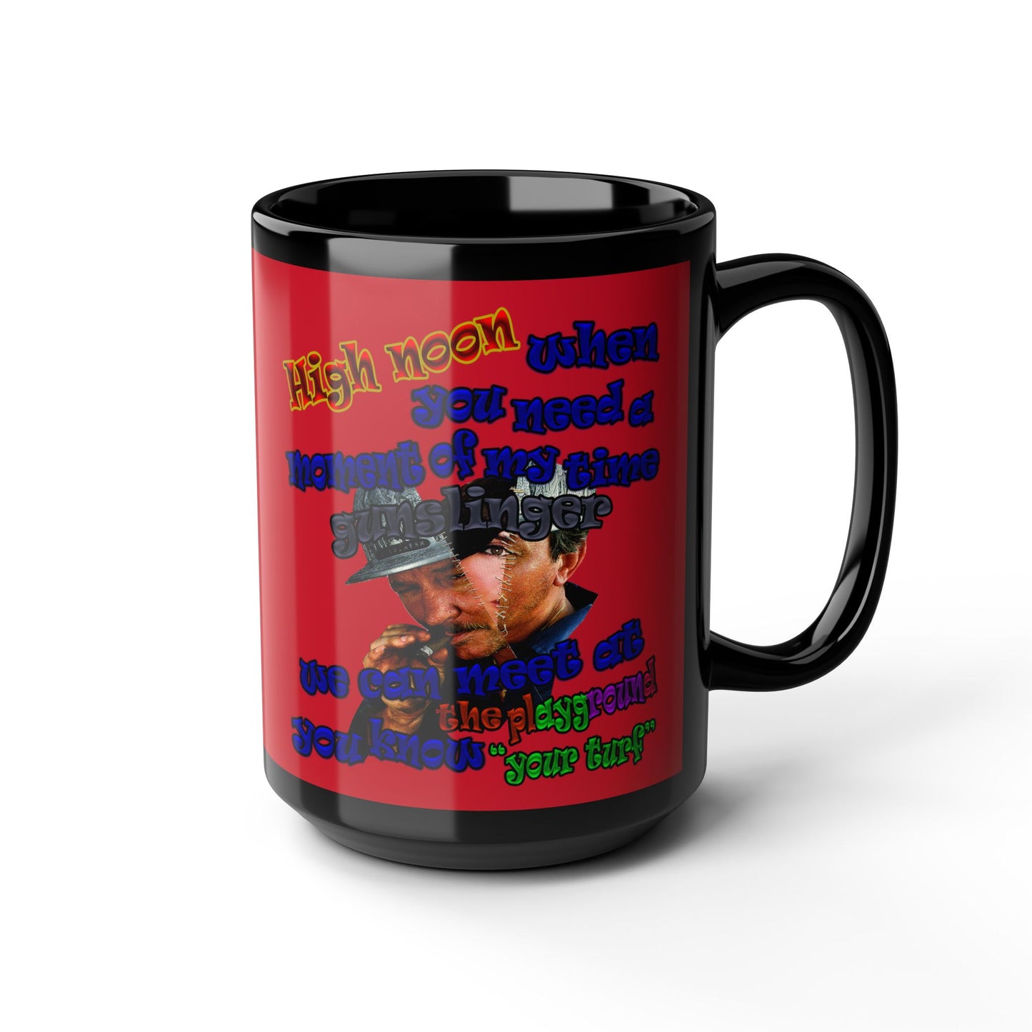 high noon - Black Mug (dark red)