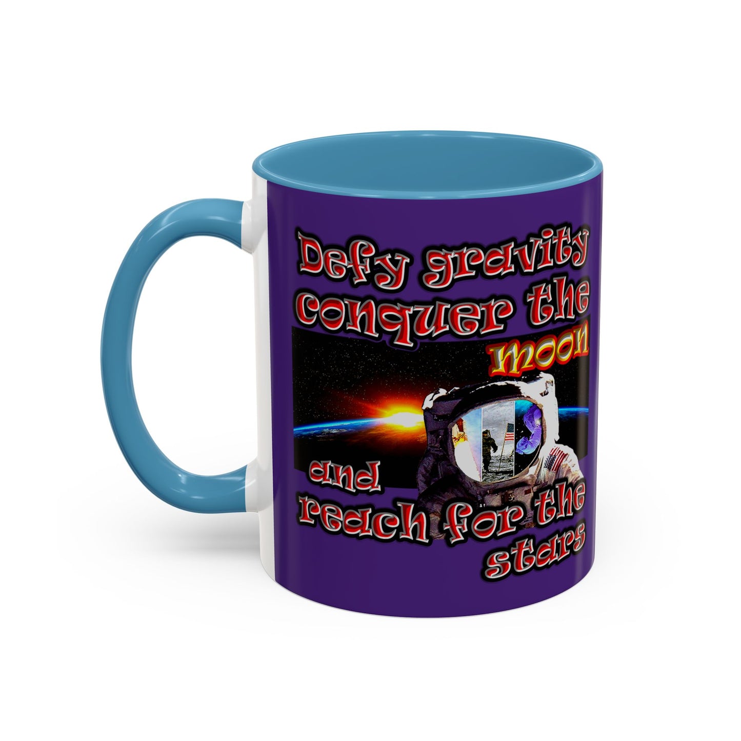 defy conquer reach - Accent Mug (purple)