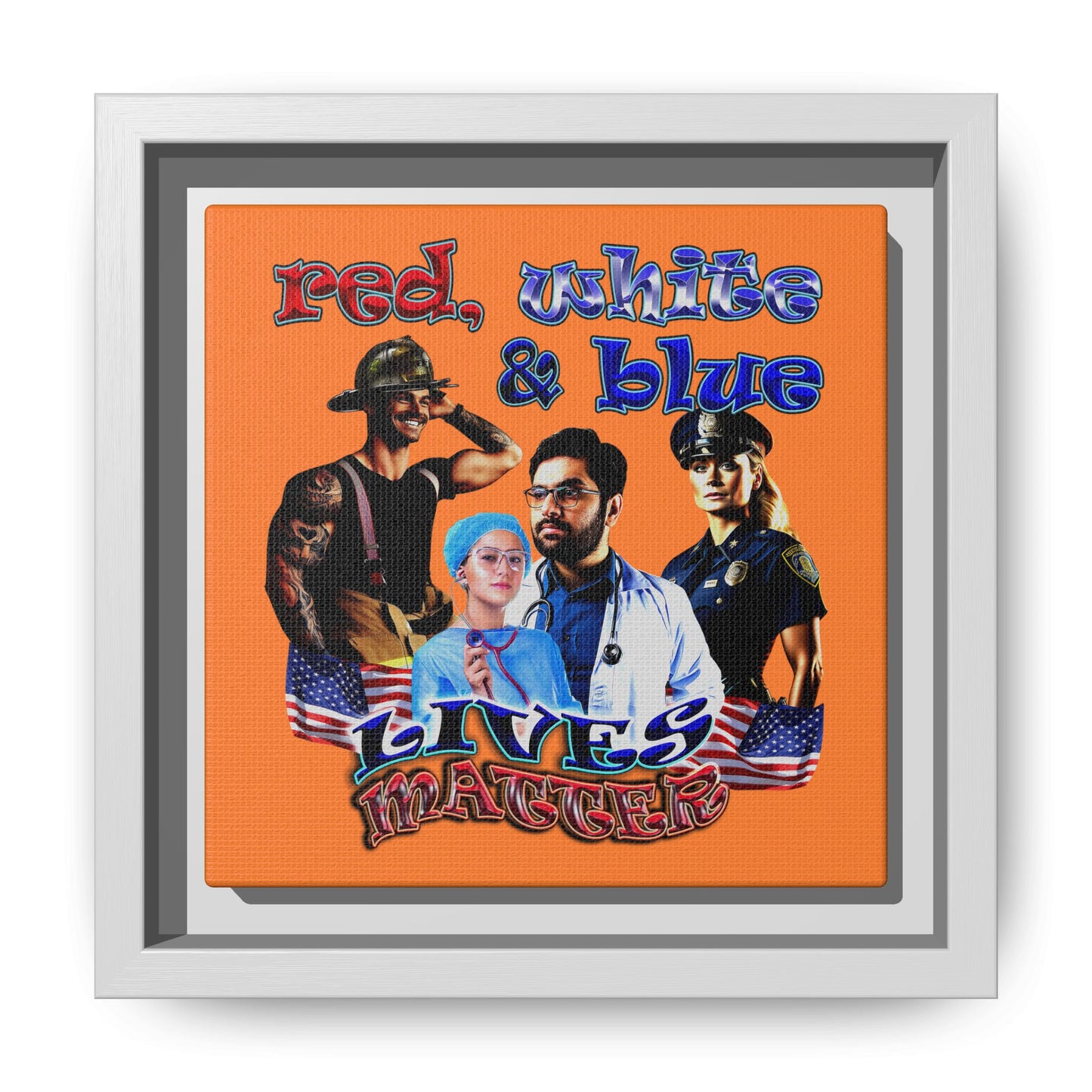 rw&b lives matter - framed canvas art (crusta)