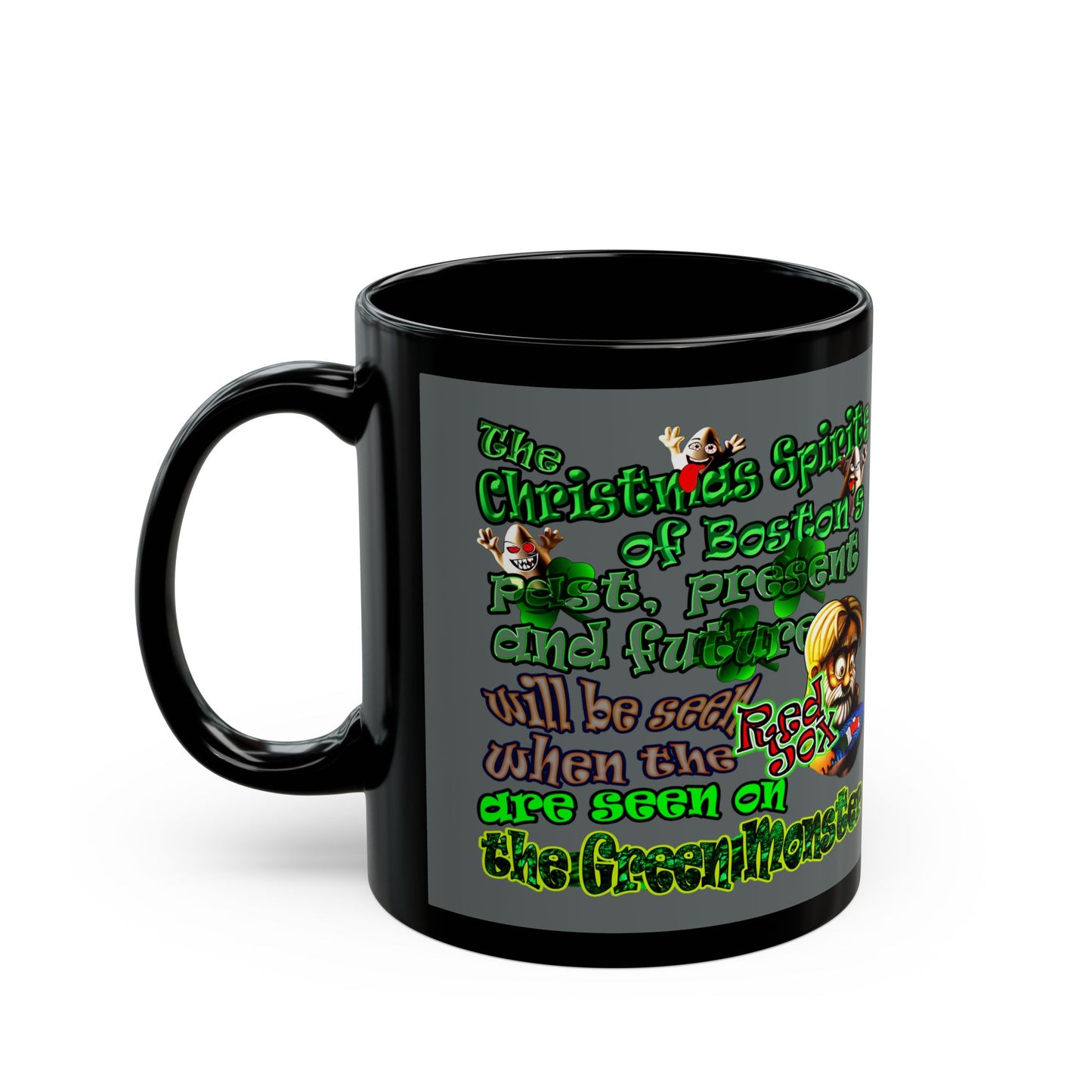christmas spirits of boston - Black Mug (dark grey)