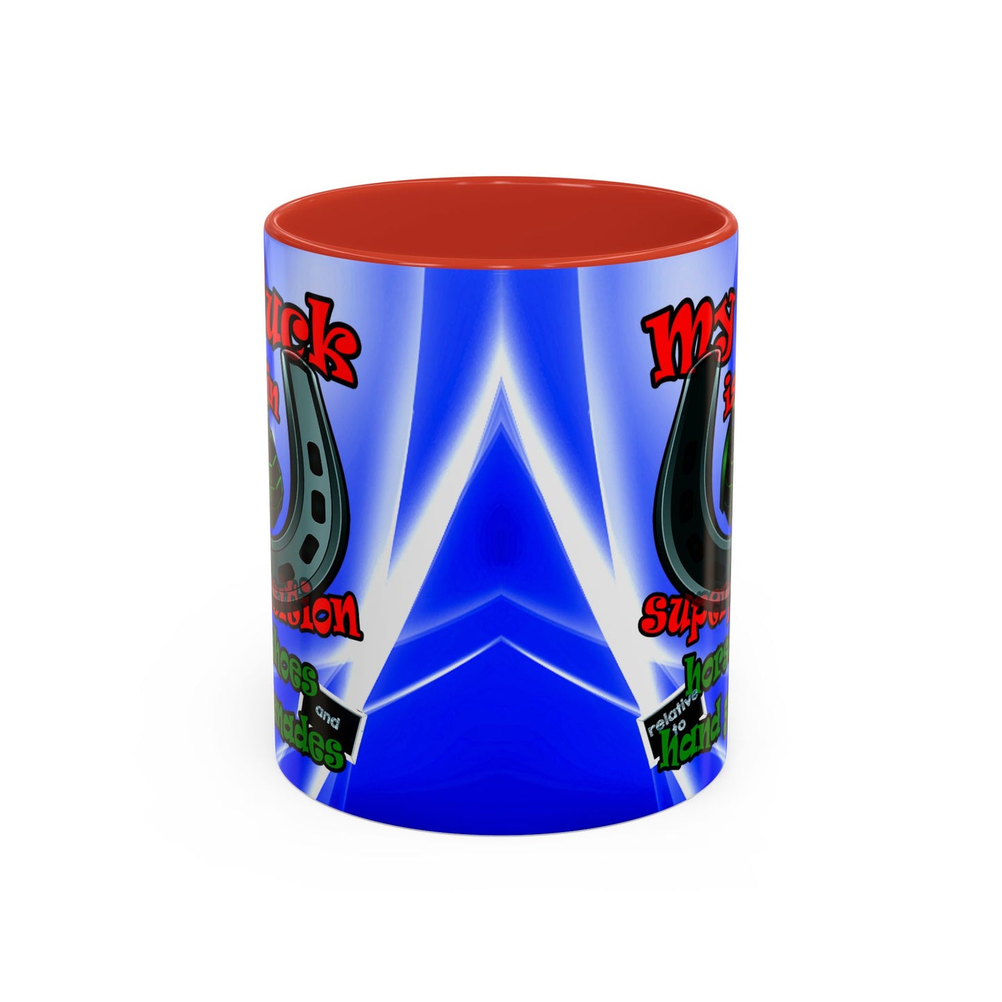 my luck - Accent Mug (blue-white wave)