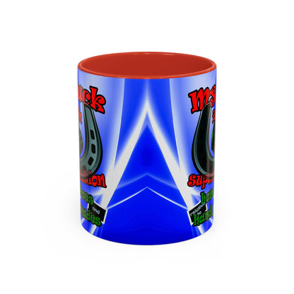 my luck - Accent Mug (blue-white wave)
