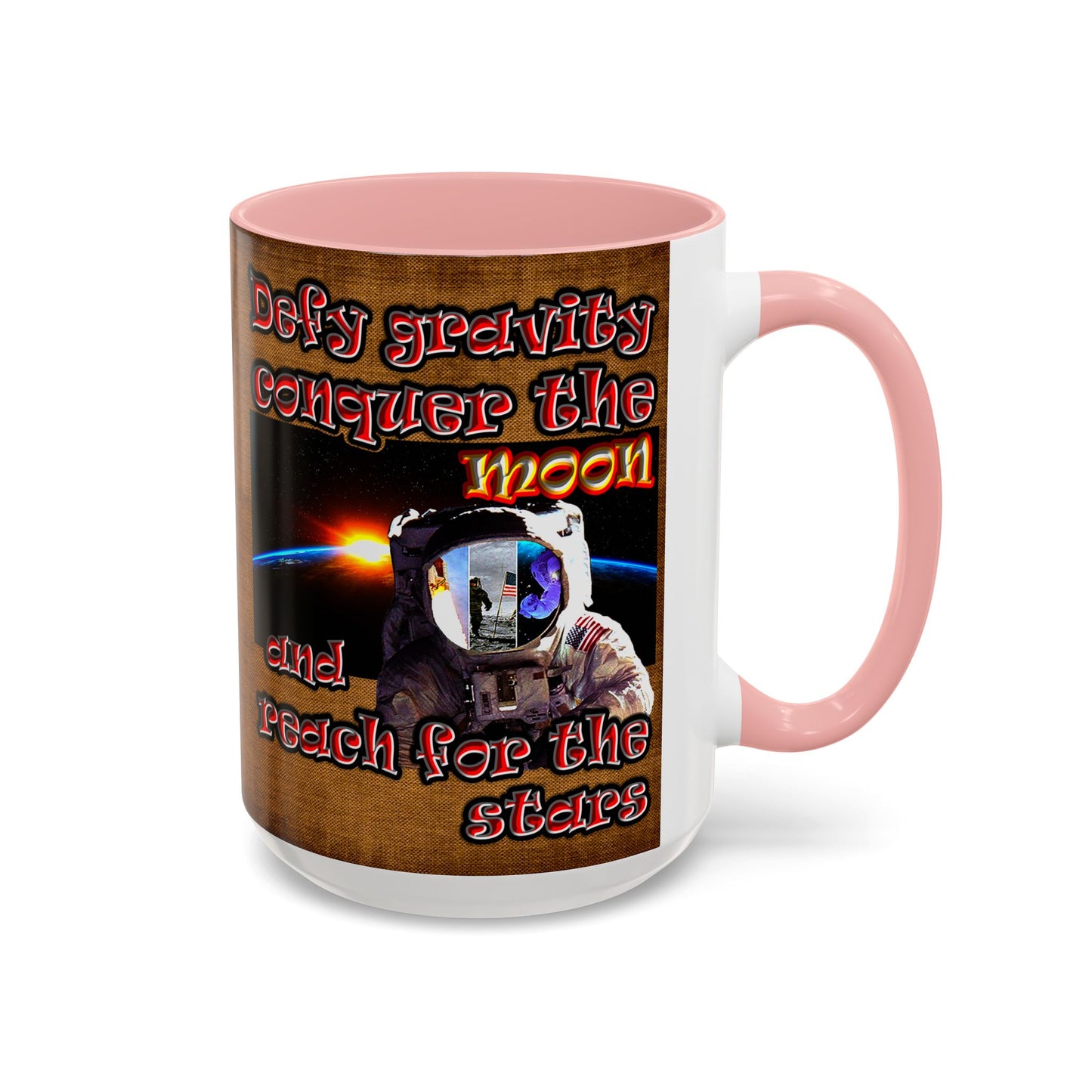 defy conquer reach - Accent Mug (brown papyrus)