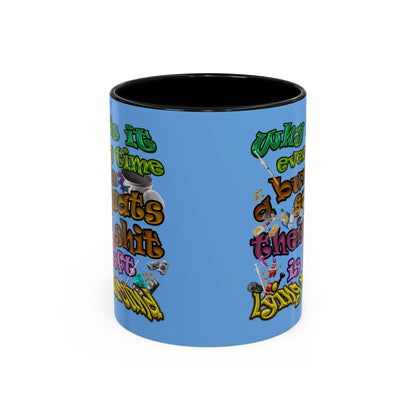 the bum's shit - Accent Mug (light blue)