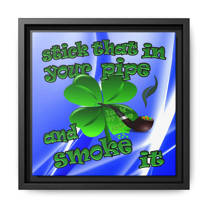 stick that in your pipe and smoke it - framed canvas art (blue-white wave)