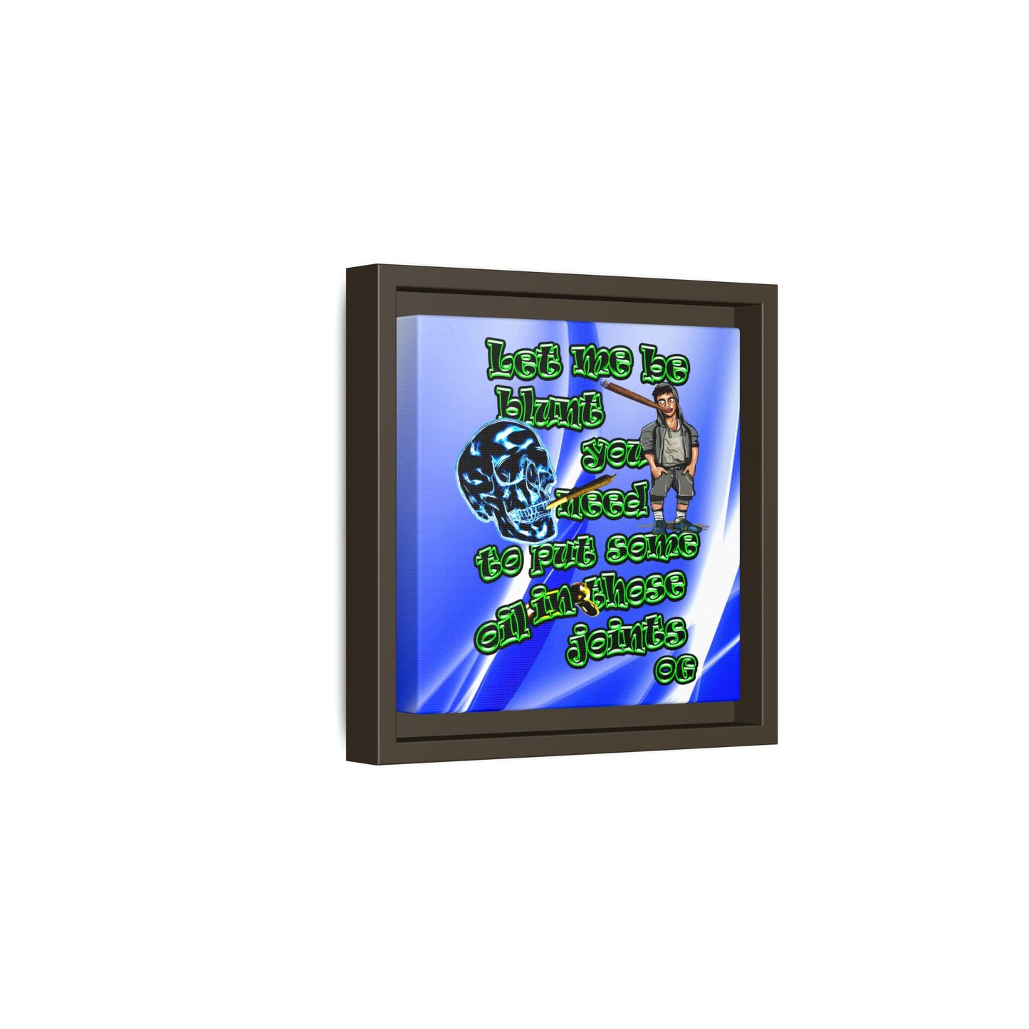 og - framed canvas art (blue-white wave)