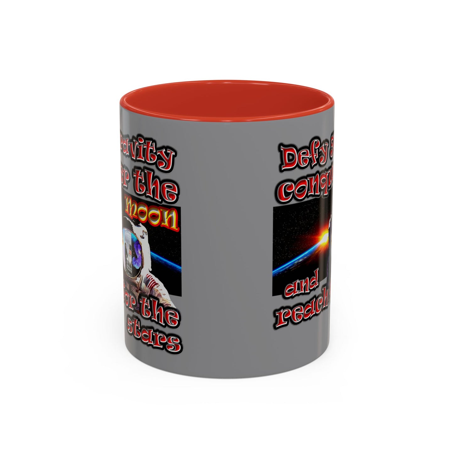 defy conquer reach - Accent Mug (grey)