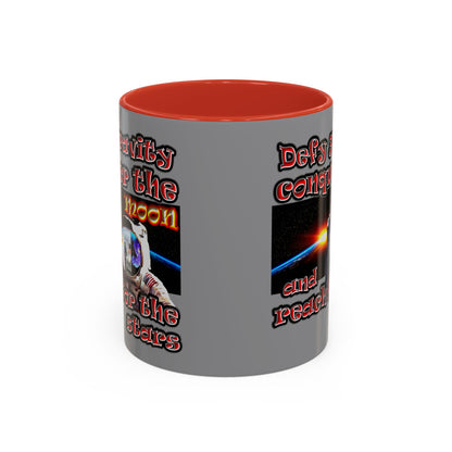 defy conquer reach - Accent Mug (grey)
