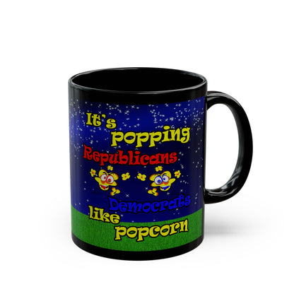 popping like popcorn - Black Mug ('snoops' background)