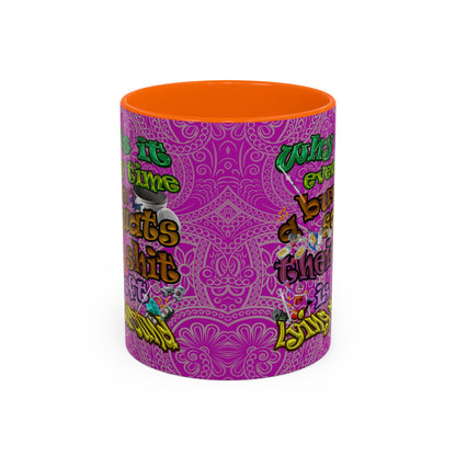 the bum's shit - Accent Mug (pink swirl)