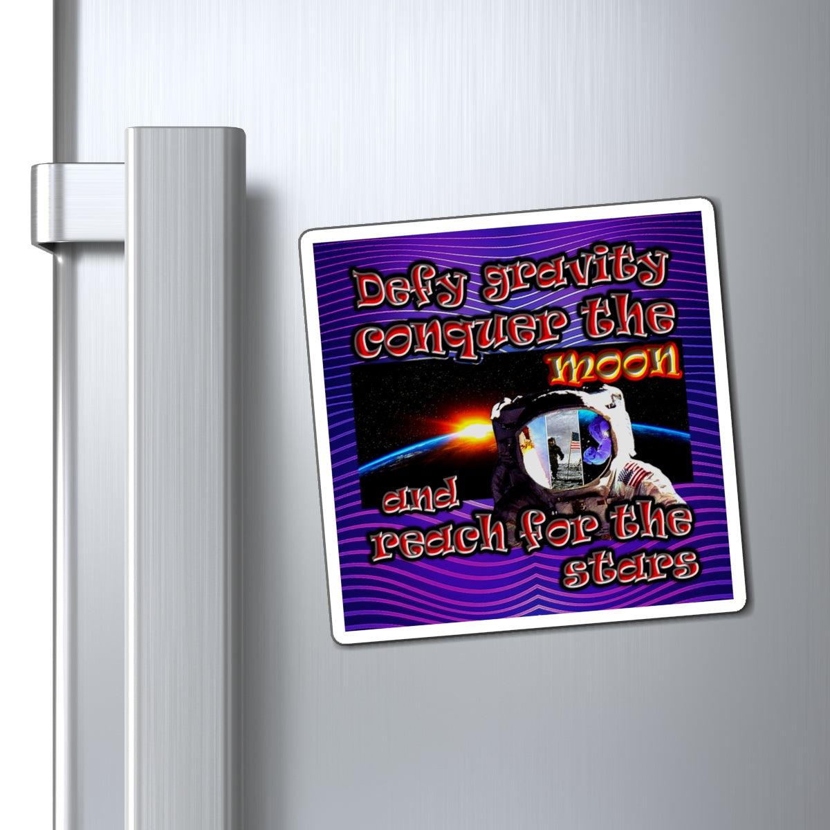 defy conquer reach - Magnets - (purple wave)