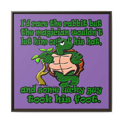 turtle race - framed canvas art (light purple)