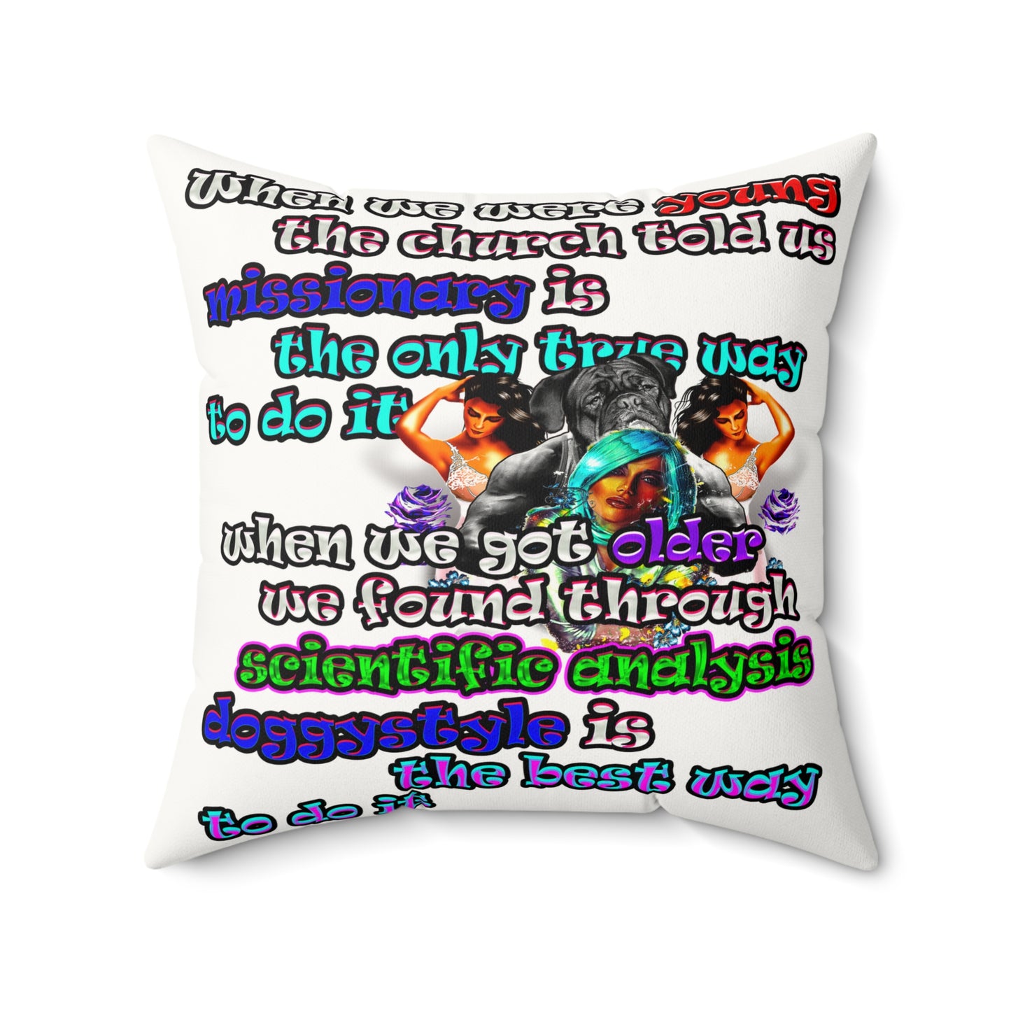 doggystyle - Faux Suede Square Pillow - (white)