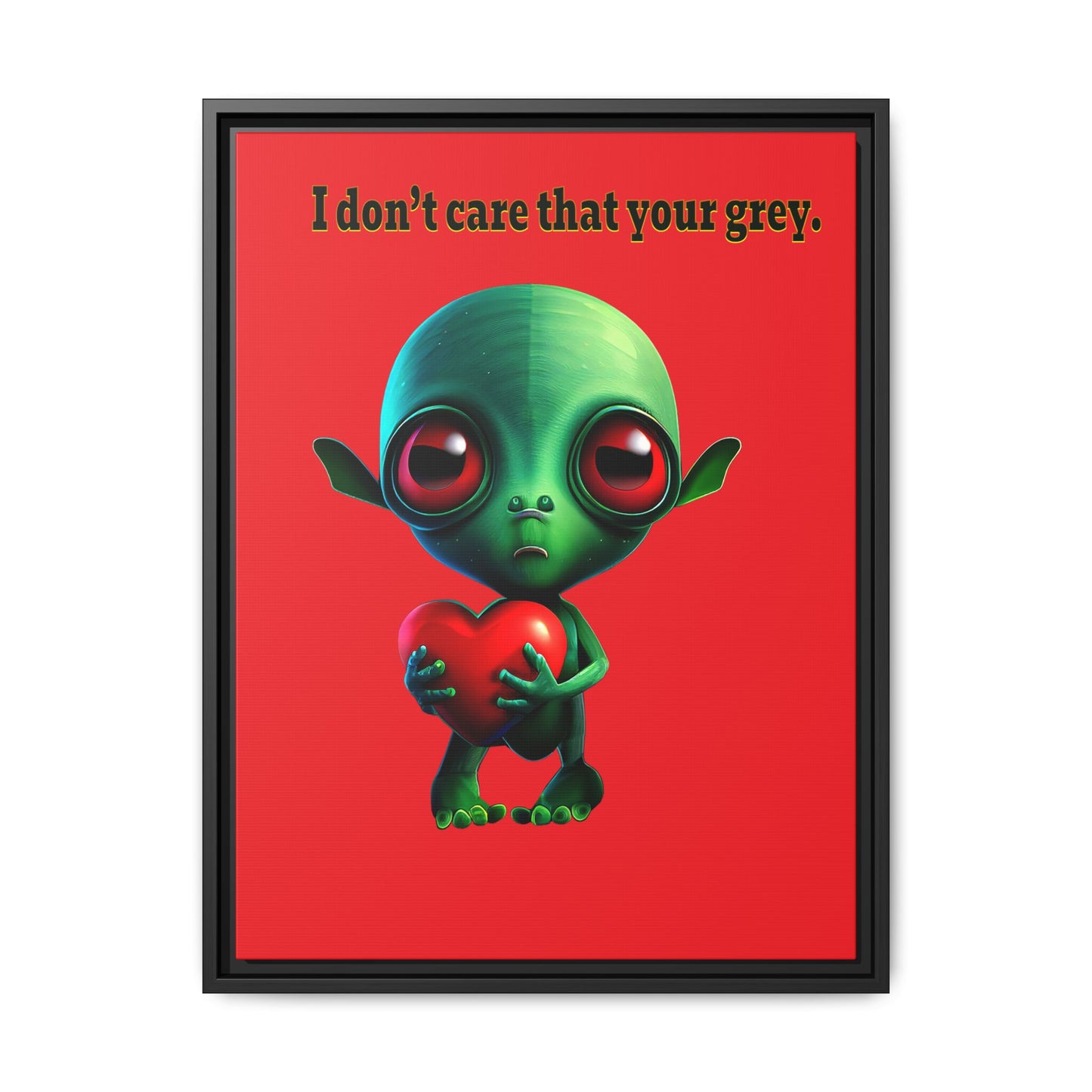 I don't care that your grey - framed canvas art (red)