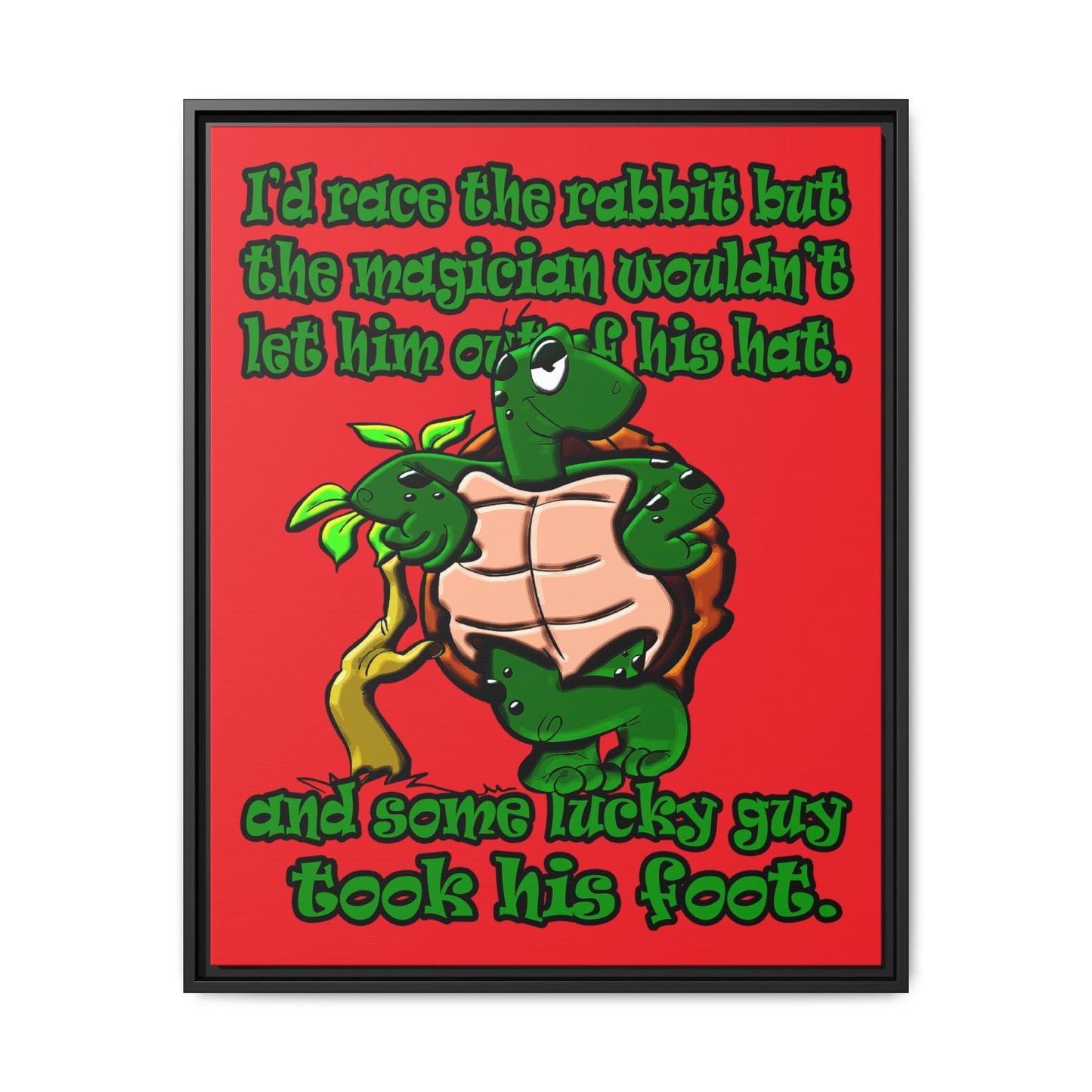 turtle race - framed canvas art (red)