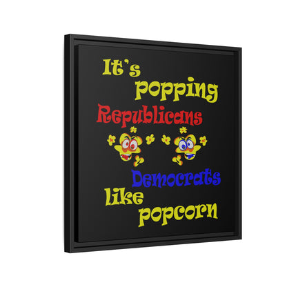 popping like popcorn - framed canvas art (black)