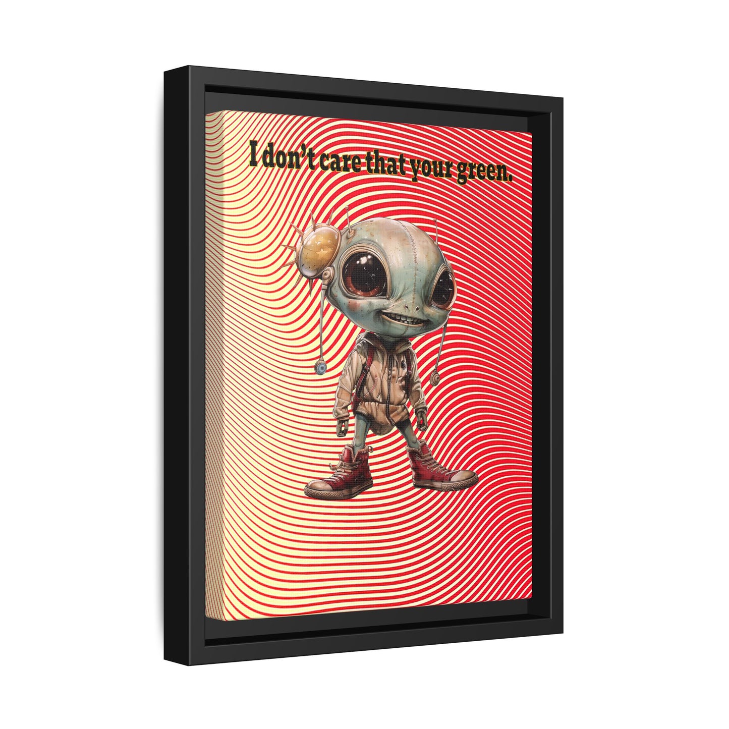 I don't care that your green - framed canvas art (yellow-orange wave)