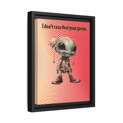 I don't care that your green - framed canvas art (yellow-orange wave)