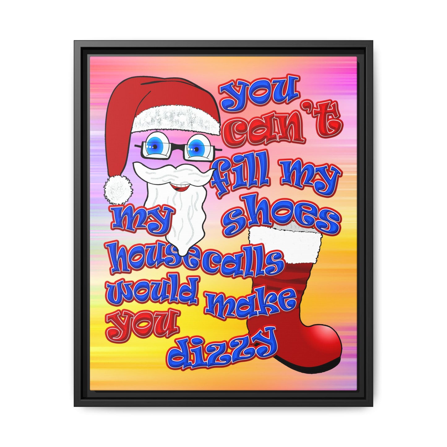 santa's shoes - framed canvas art (color blur)