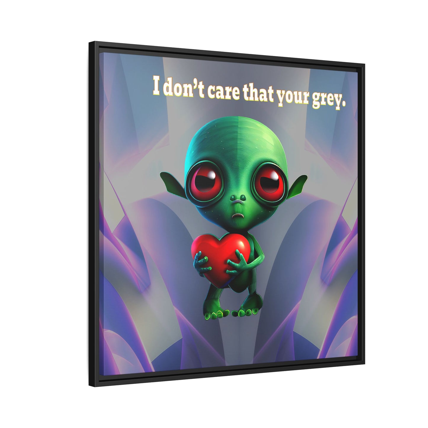 I don't care that your grey - framed canvas art (grey-pink wave)