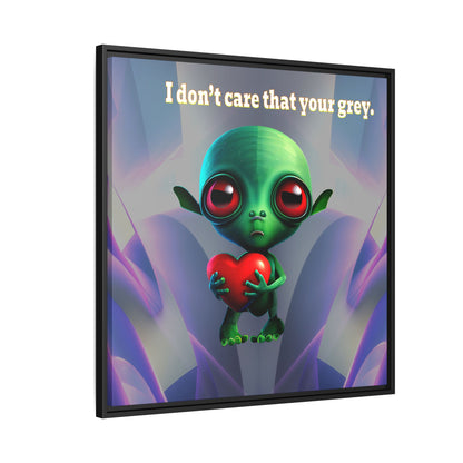 I don't care that your grey - framed canvas art (grey-pink wave)