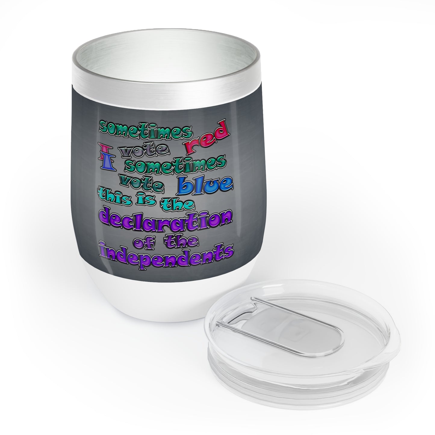 declaration of the independents - Chill Wine Tumbler (grey-light grey)