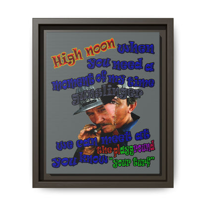 high noon - framed canvas art (dark grey)