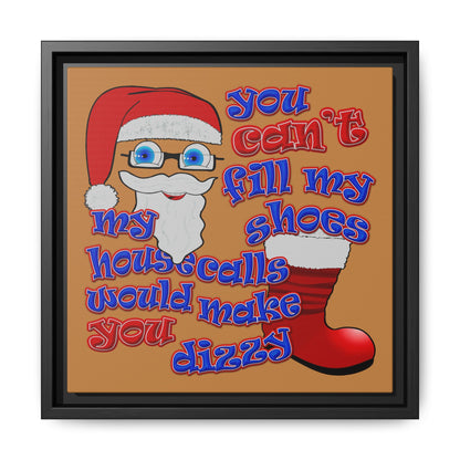 santa's shoes - framed canvas art (light brown)