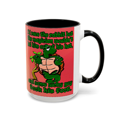 turtle race - Accent Mug (yellow-orange wave)