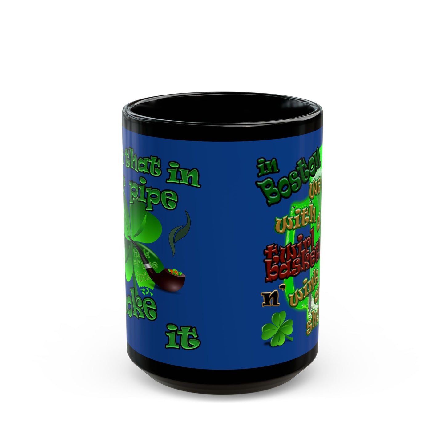 celtics logo - Black Mug (dark blue)